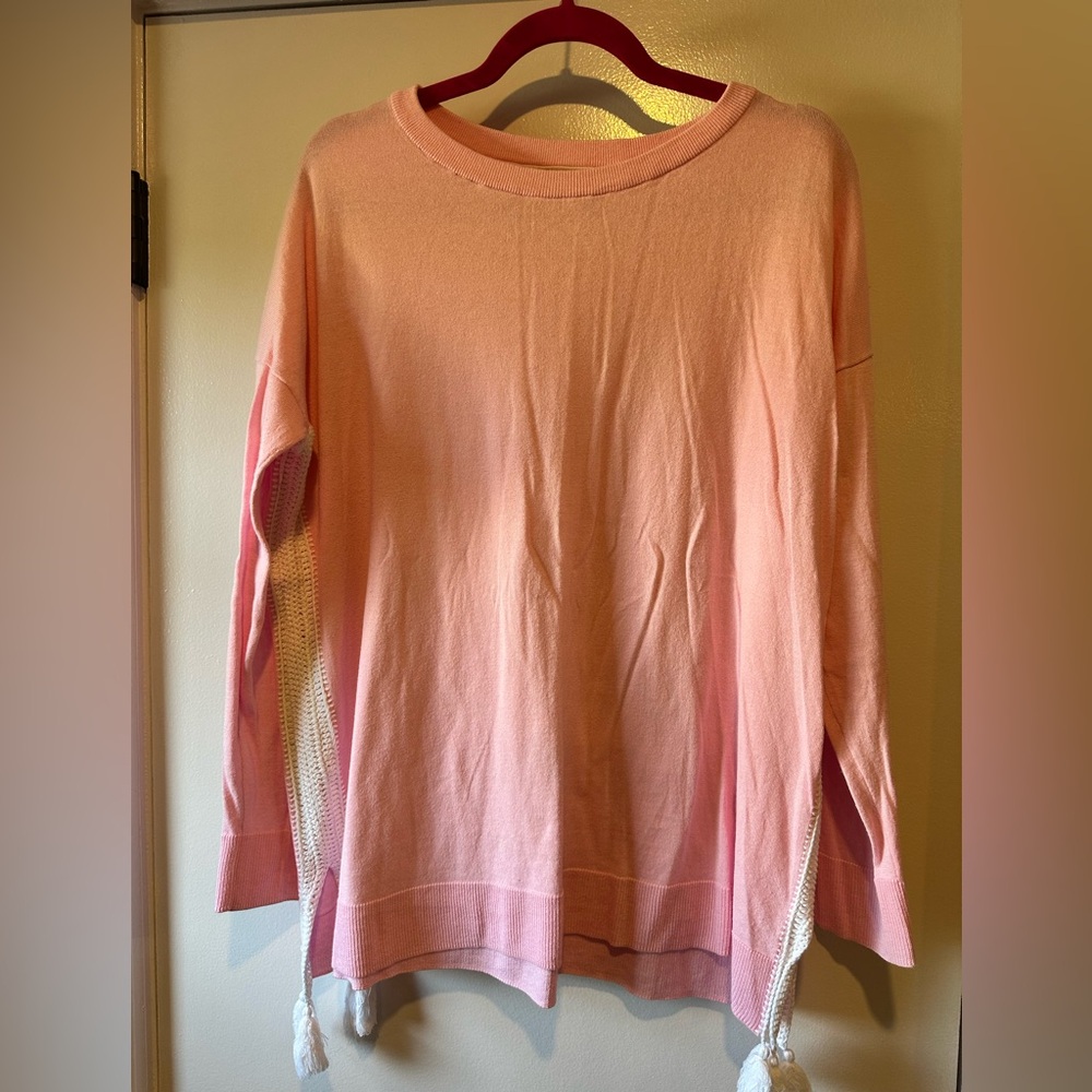 Lilly Pulitzer Pink Long Sleeve Sweater with Tassels